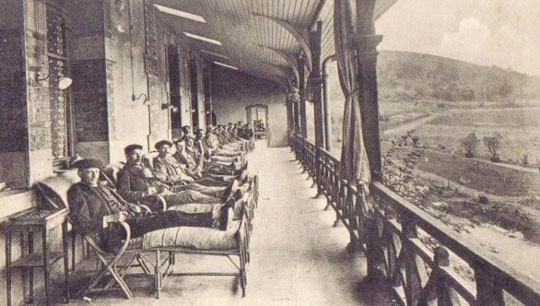 Galerie de cure des hommes sanatorium Paul Spillmann archive 1907