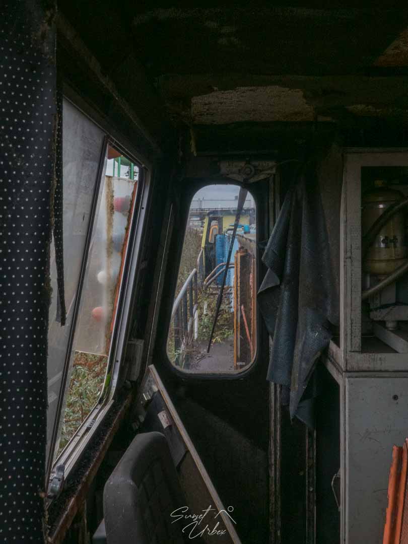 à l'intérieur d'une cabine